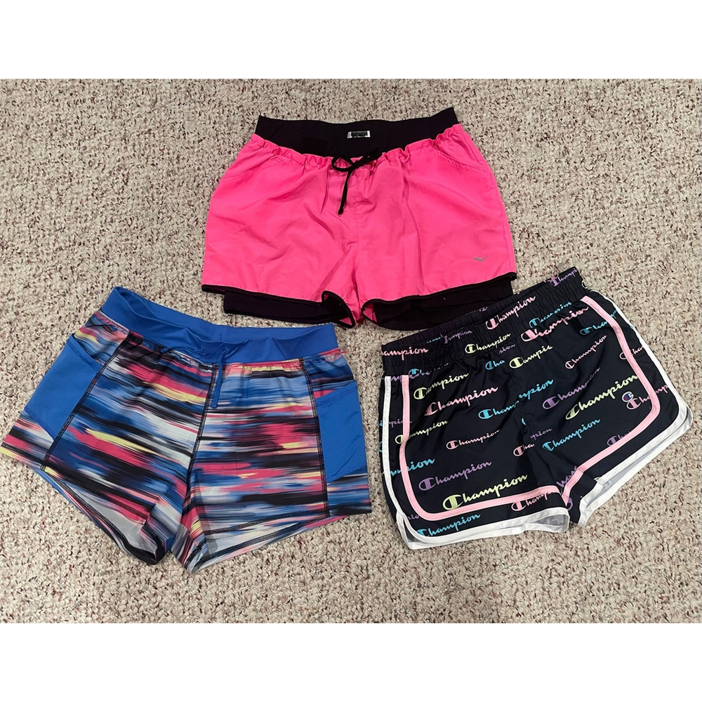 Girls Shorts Set of 3 Athletic Dry-Fit Shorts Bundle (Size 14/16)